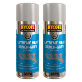 2X Hycote Extreme Heat Silver Grey Spray Paint 400ml Spray Paint